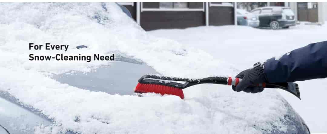 AstroAI 2 Pack 27" Snow Brush and Detachable Deluxe Ice Scraper Red