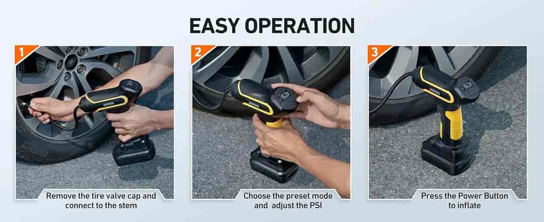 AstroAI Tire Inflator Air Compressor Cordless Car Tire Pump 20V 150 PSI