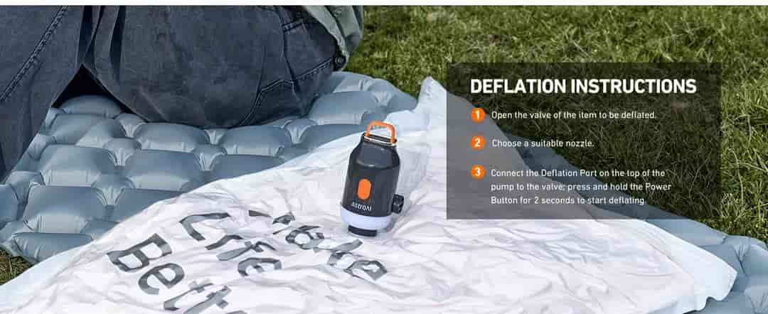 AstroAI Mini Air Pump for Inflatable, Air Mattress Pump with Rechargeable 3000mAh Battery to Inflate Deflate, Electric Air Pump (Gray)