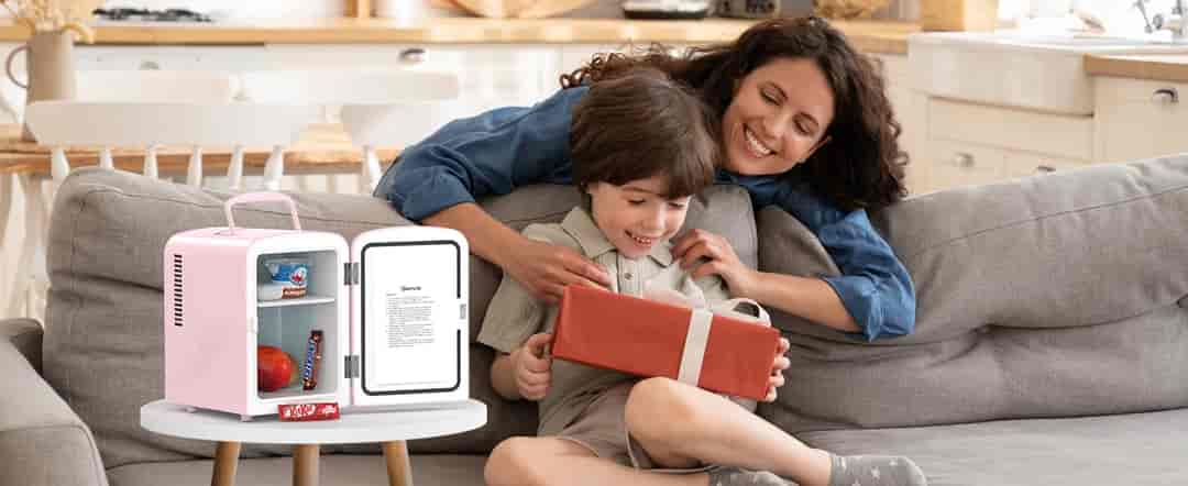 AstroAI Pink Mini Fridge for Skincare, Beverage, Food, Home, Office and Car, 4 Liter/6 Can, AC/DC, ETL Listed