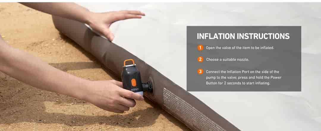 AstroAI Mini Air Pump for Inflatable, Air Mattress Pump with Rechargeable 3000mAh Battery to Inflate Deflate, Electric Air Pump (Gray)