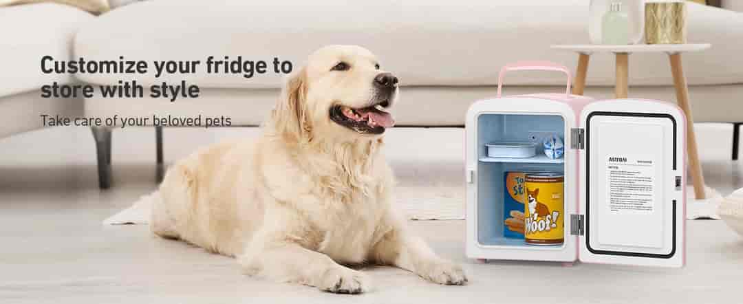 AstroAI Pink Mini Fridge for Skincare, Beverage, Food, Home, Office and Car, 4 Liter/6 Can, AC/DC, ETL Listed