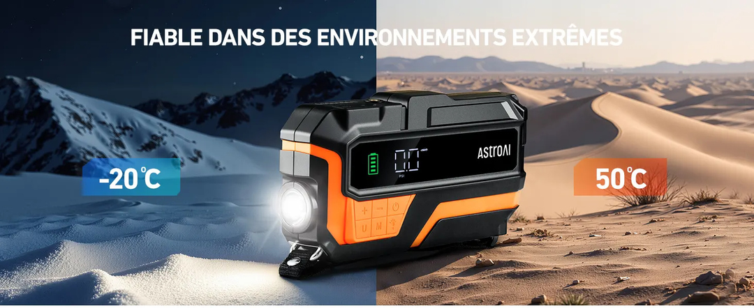 AstroAI 6000A Démarreur Voiture avec compresseur 150PSI, Démarreur de Batterie pour 10 L d'essence/8 L de Diesel, pour Voitures 12 V, Motos, SUV, Orange