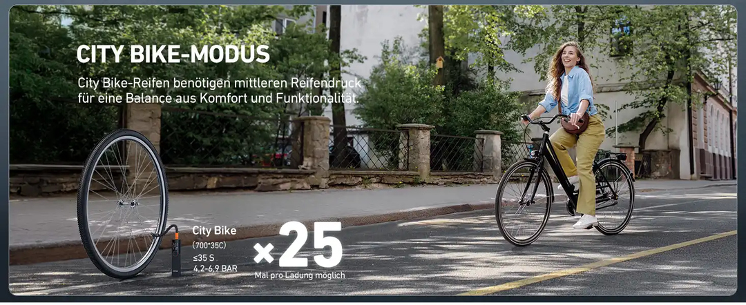 AstroAI Fahrradpumpe Elektrische Luftpumpe, 150PSI Mini Tragbare Akku Fahrradpumpe alle ventile