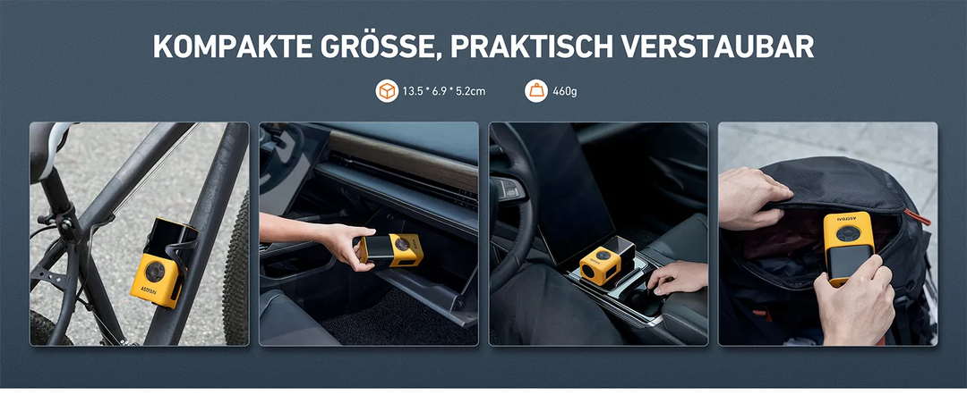 AstroAI Elektrische Luftpumpe Fahrrad Kabellose Fahrradpumpe Elektrisch mit alle Ventile,LED-Dual-Anzeig,LED Licht Mini Reifenpumpe für Fahrrad, E-Bike, Auto, Motorrad, Bälle