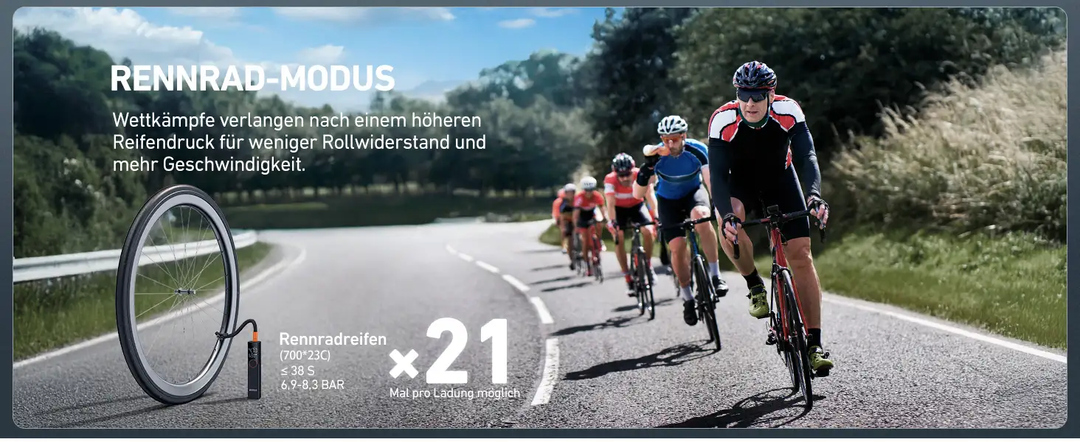 AstroAI Fahrradpumpe Elektrische Luftpumpe, 150PSI Mini Tragbare Akku Fahrradpumpe alle ventile