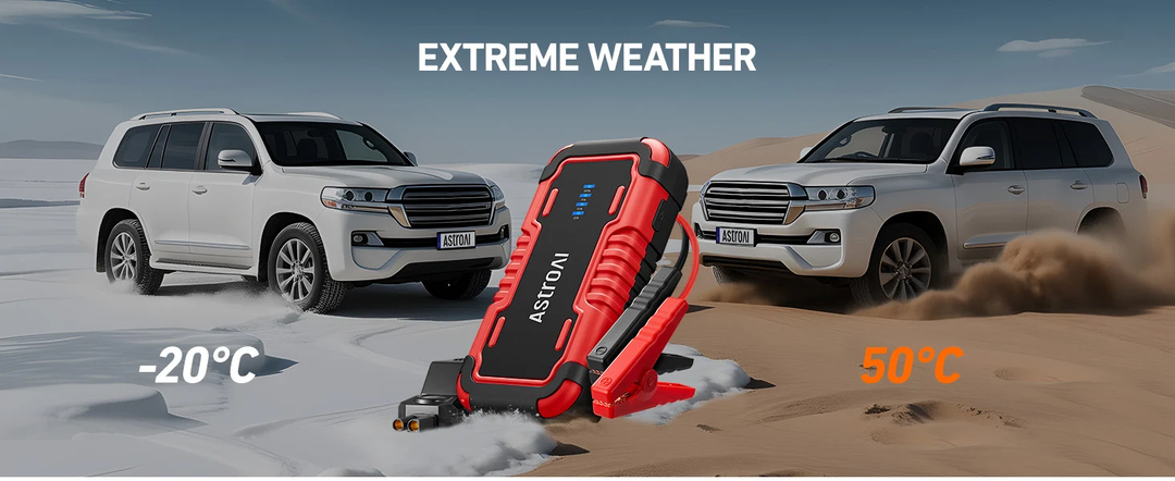 AstroAI Booster Batterie Voiture 8000A, Démarreur Batterie Voiture Portable 12 V, Compatible avec Les Moteurs Essence 10,0 L et Diesel 8,0 L, démarreur Portable 12 V, avec LED, Rouge