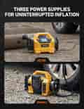 AstroAI Quick Trick Inflator with HD Screen, 3 Power Sources & Dual Powerful Motors, 160 PSI, Yellow