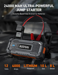 AstroAI S8 Ultra Battery Jumper Starter Portable, 4000A Car Jump Starter for Up to 10.0L Gas & 8.0L Diesel Engines, 88.8Wh Portable 12V Jump Box
