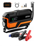 AstroAI 6000A Démarreur Voiture avec compresseur 150PSI, Démarreur de Batterie pour 10 L d'essence/8 L de Diesel, pour Voitures 12 V, Motos, SUV, Orange