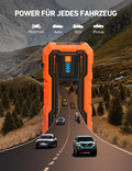 AstroAI S8 Pro Starthilfe Powerbank, 3000A starthilfe für bis zu 9 L Benzin & 7 L Diesel, 12 V Tragbare starthilfe powerbank für pkw mit 3 Modi-Taschenlampe und Starthilfekabeln, Orange