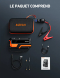 AstroAI 6000A Démarreur Voiture avec compresseur 150PSI, Démarreur de Batterie pour 10 L d'essence/8 L de Diesel, pour Voitures 12 V, Motos, SUV, Orange