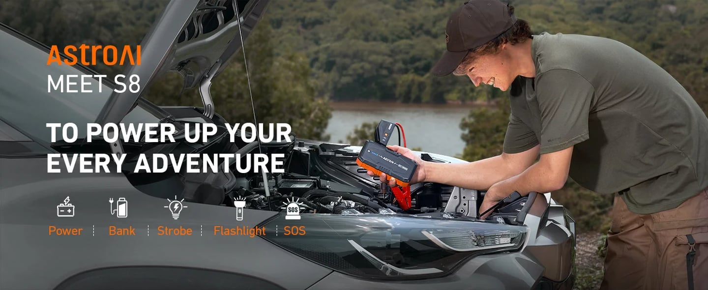 AstroAI S8 Jump Starter 1500A Battery Jump Starter with 3 Modes Flashlight and Jumper Cable