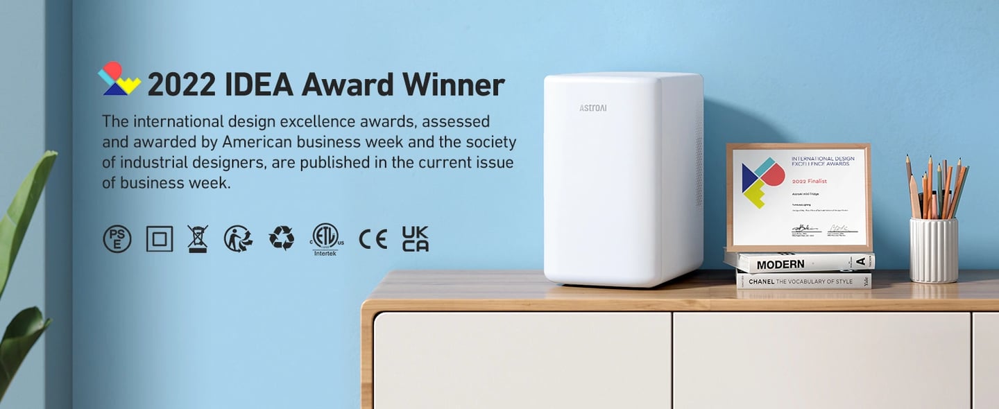 AstroAI Mini Fridge 6 Litre / 8 Can | Cooler and Warmer White