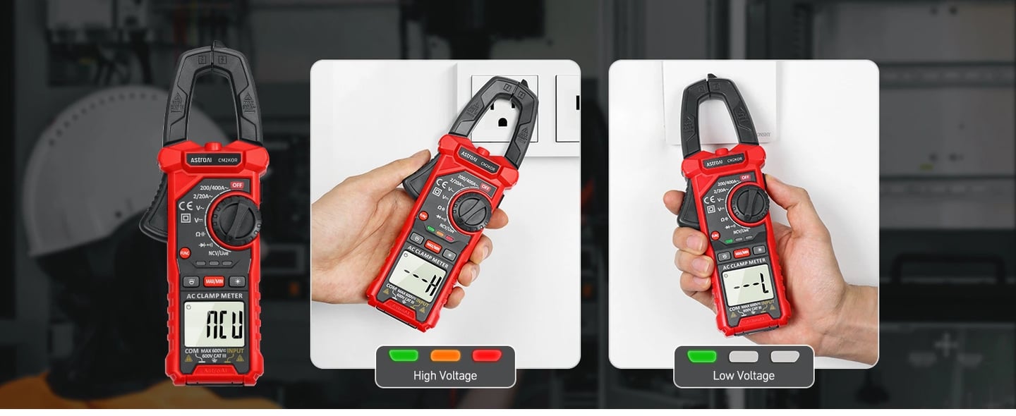 AstroAI Digital Clamp Meter Multimeter 2000 Counts Amp Voltage, Black