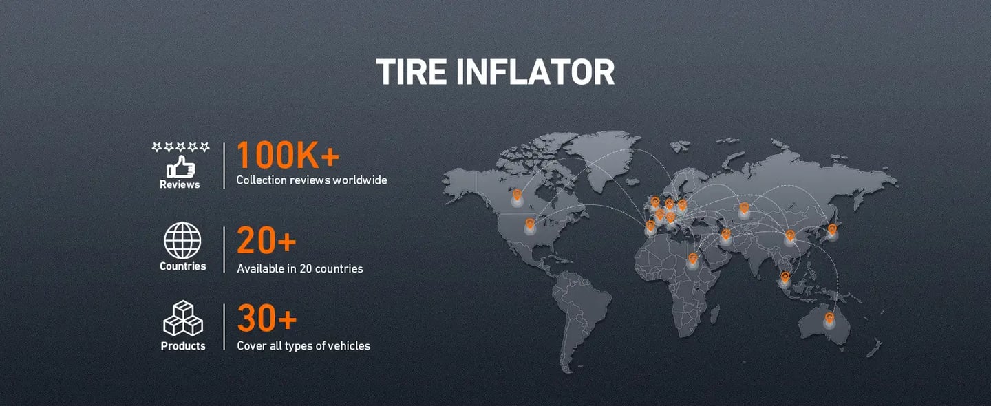 AstroAI Automatic Tire Inflator 12V DC, 100PSI with LED Light for Car Tires, Bicycles and Other Inflatables