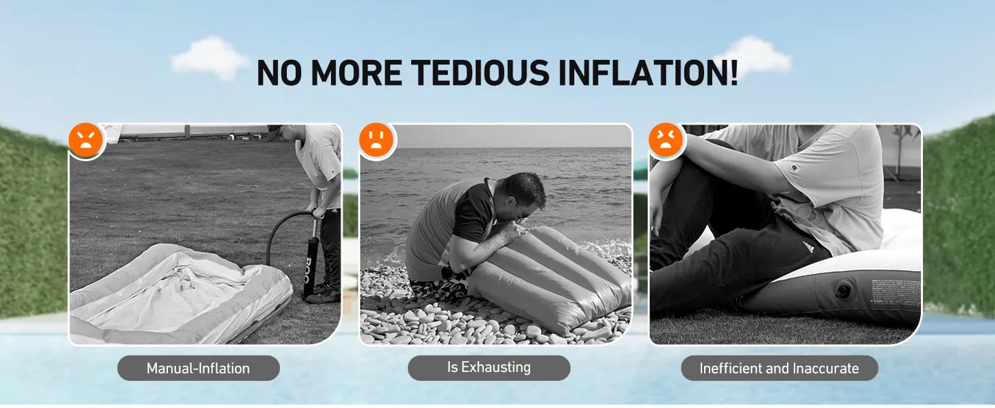 AstroAI Electric Air Pump, 400L/min Quick-Fill Inflator with 3 Nozzles for Airbeds, Pools & Inflatables