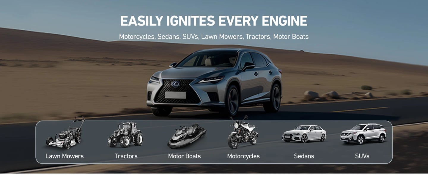 AstroAI P10 Jump Starter Power Pack 3000A – Portable Car Battery Booster Jump Starter Power Bank for 12V Cars (10.0L Petrol / 8L Diesel), Motorbikes, Includes LED Flashlight, Orange