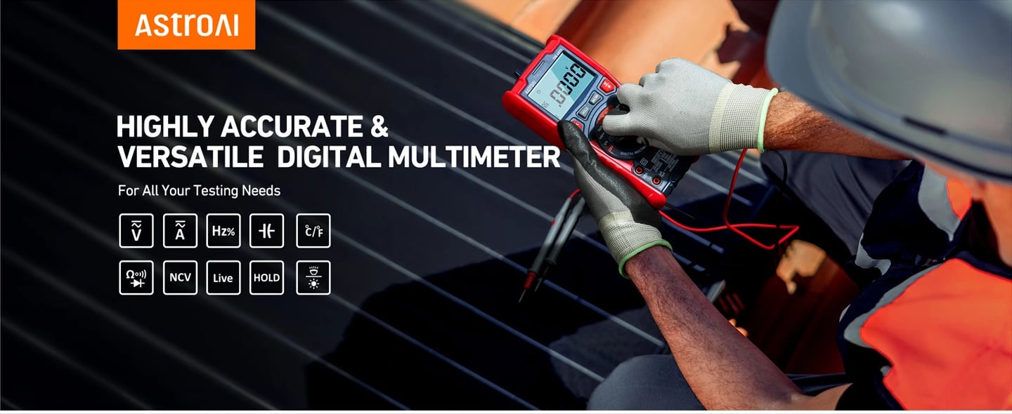 AstroAI Digital Multimeter Tester TRMS 20000 Counts, Measures Voltage, Current, Resistance, Diode, Continuity, and More