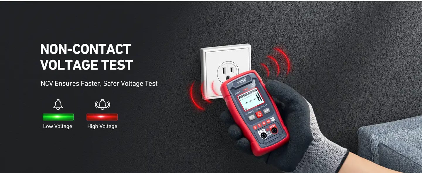 AstroAI Multimeter Tester 4000 Counts, Smart Measuring Mode, Auto-Ranging Digital Volt Meter, Fast Accurately Measures AC/DC Voltage, Resistance, Continuity, Supports a Non-Contact Voltage Function
