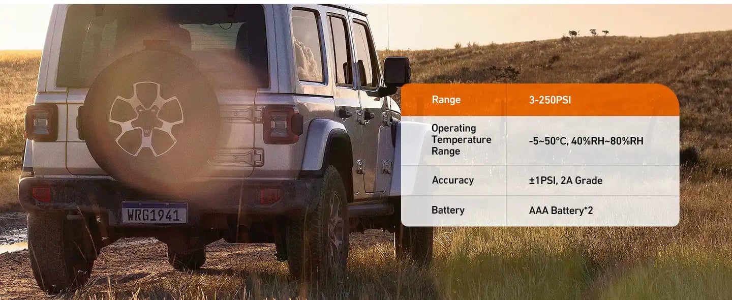 AstroAI Pro Digital  Tire Gauge 3-250PSI | ANSI B40.7 (±0.4%) | Brass, LED, Bleeder Valve, Gold