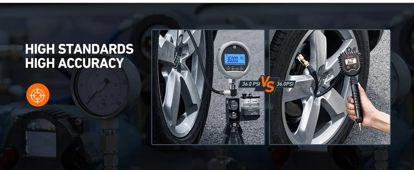 AstroAI Digital Tire Pressure Gauge with Inflator, 250 PSI Air Chuck and Compressor Accessories
