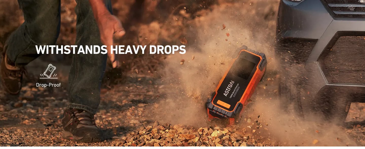 AstroAI S8 Ultra Max Car Battery Jump Starter | 6000A Peak 27000 mAh Portable Charger and Jumper Cables for All Gas/12.0L Diesel Lithium Car Jump Starter Battery Pack Cables, 100W Fast Charging