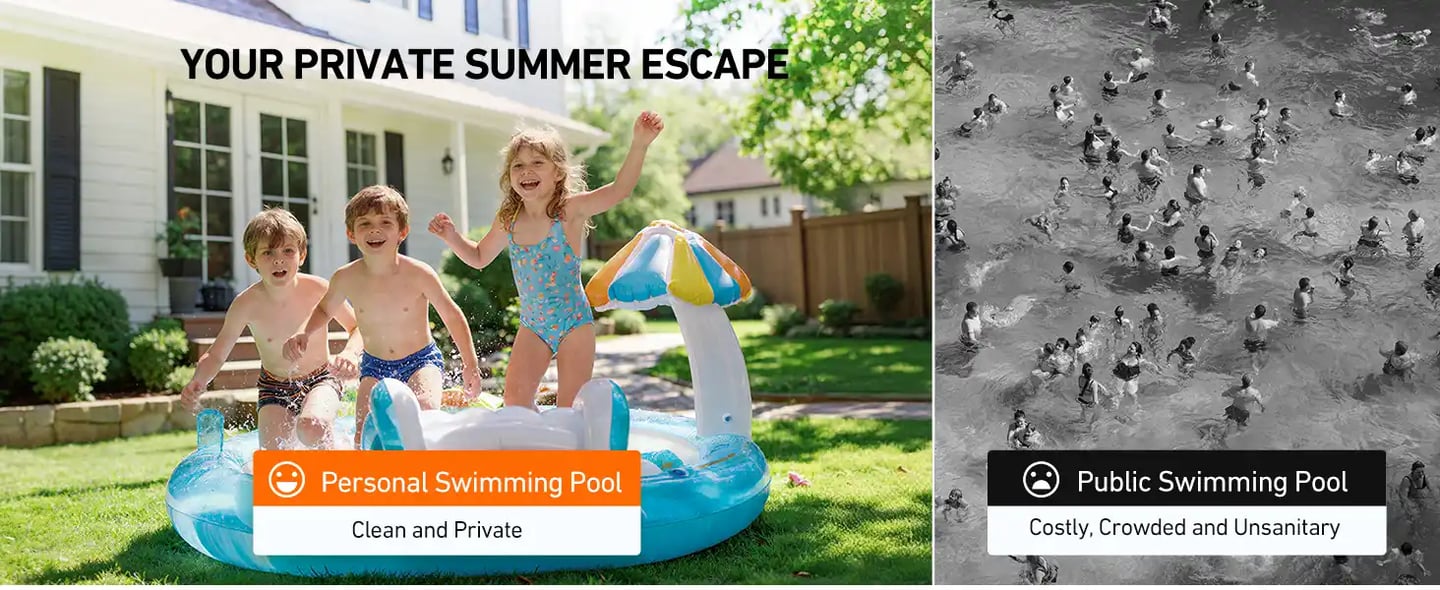 AstroAI Electric Air Pump, 400L/min Quick-Fill Inflator with 3 Nozzles for Airbeds, Pools & Inflatables