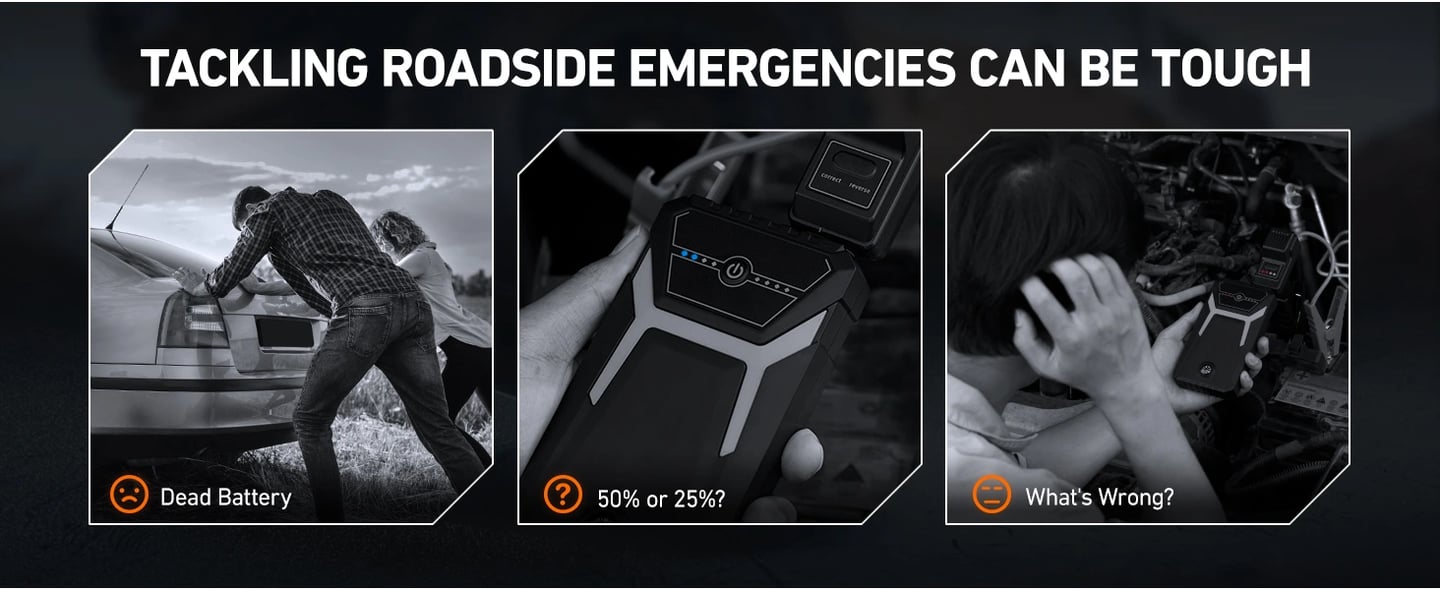 AstroAI T8 Battery Jump Box for Car 2500A​ with Power Bank, LED Screen with Cigarette Adapter, Jumper Cable (Up to 8.0L Gas & 5.0L Diesel)