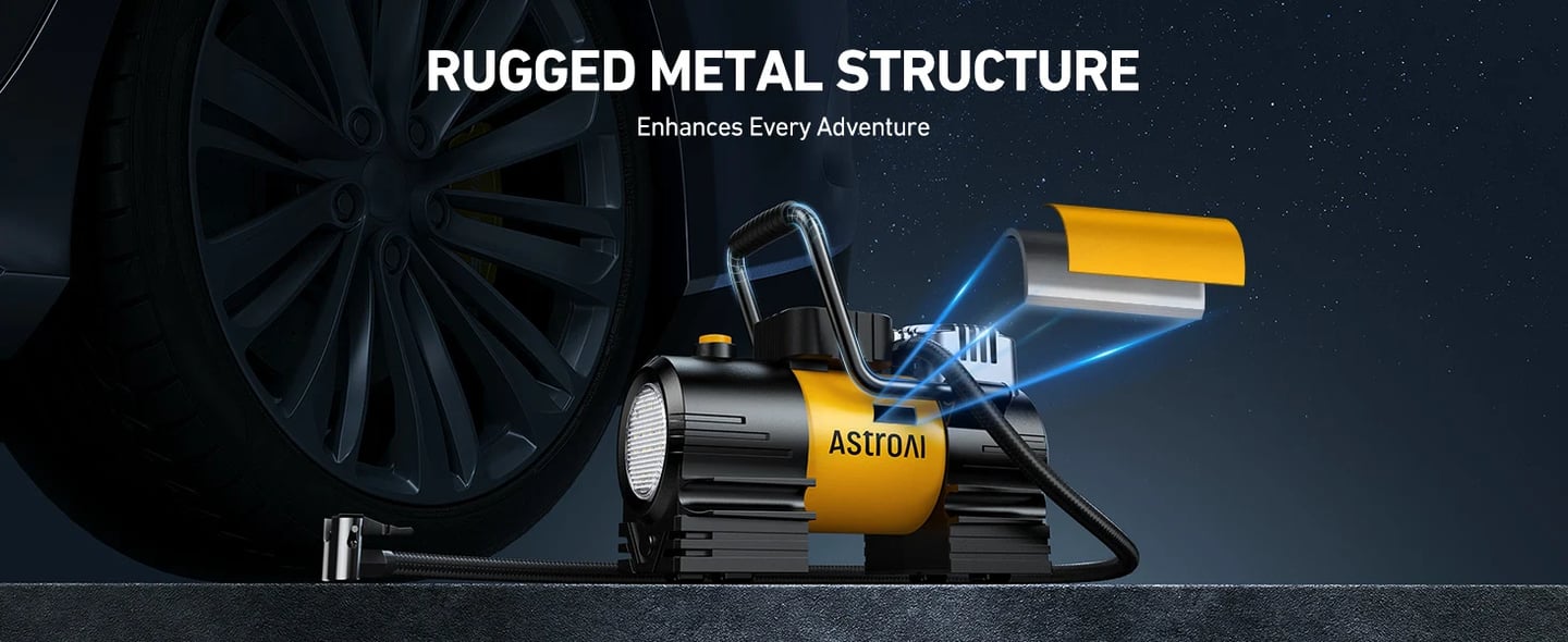 AstroAI Z1 Tyre Inflator Portable Air Compressor DC 12V, Fast Inflation Digital Car Tyre Pump for Compact SUV