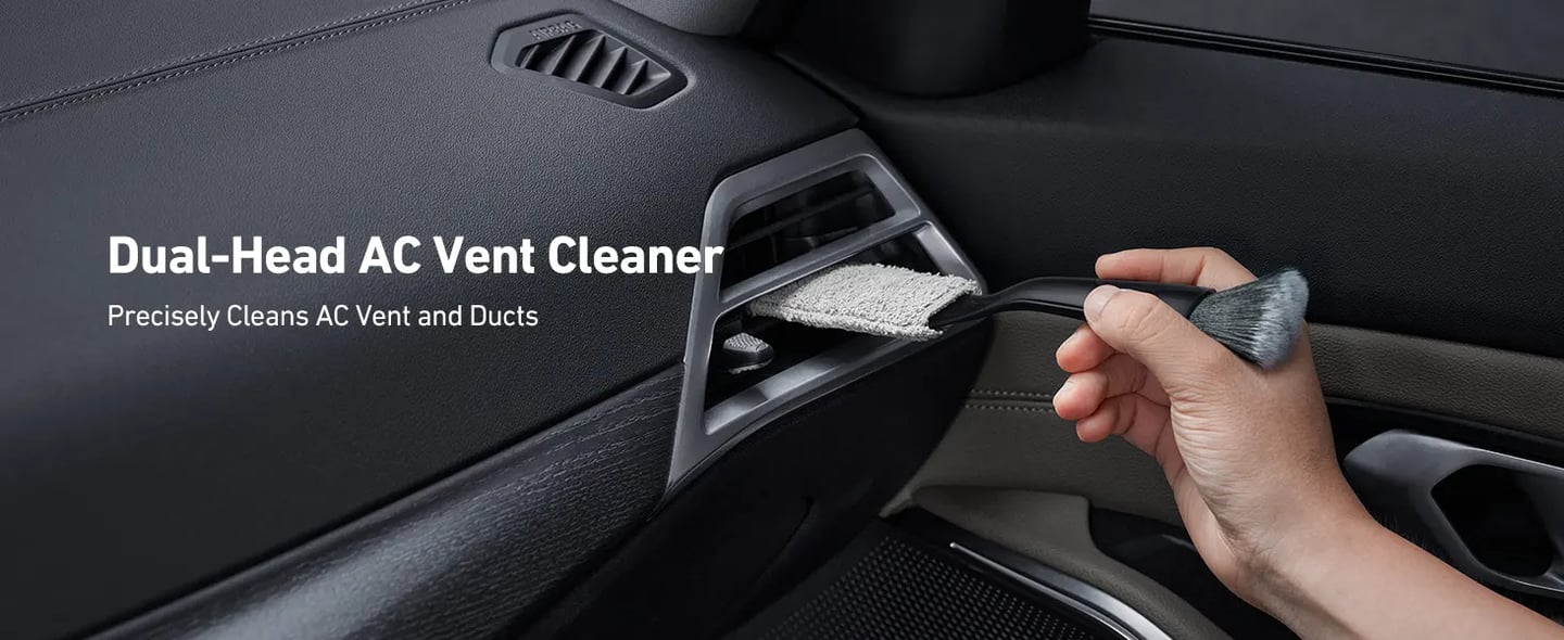 AstroAI 10pcs Windshield Cleaner Tool, Car Interior Detailing Kit with Dual-Head Brush, 3 Cleaning Brushes, 4 Microfiber Pads and Spray Bottle, All-Inclusive Cleaning Solution, Car Accessories, Blue