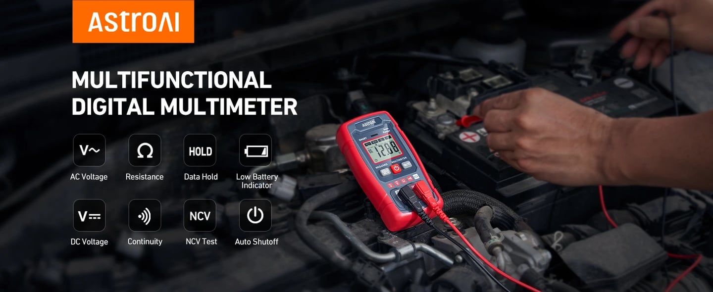 AstroAI Digital Multimeter 4000 Counts Volt Meter Electrical Multimeter Tester Auto Ranging Voltage Tester Measures AC/DC Voltage, Current, Resistance; Tests Continuity, Diode