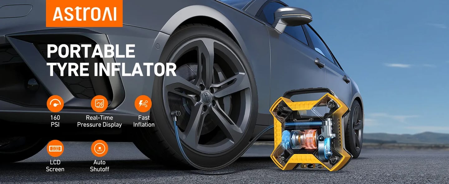 AstroAI 160 PSI Portable Air Compressor, Tyre Inflator