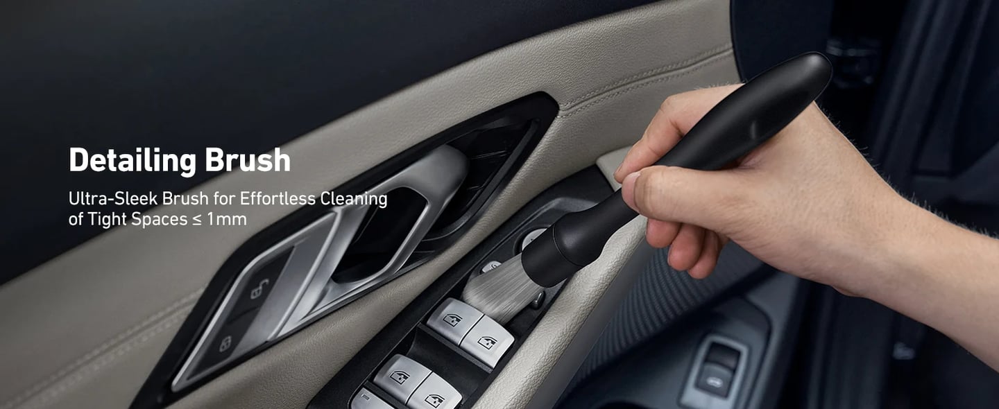 AstroAI 10pcs Windshield Cleaner Tool, Car Interior Detailing Kit with Dual-Head Brush, 3 Cleaning Brushes, 4 Microfiber Pads and Spray Bottle, All-Inclusive Cleaning Solution, Car Accessories, Blue