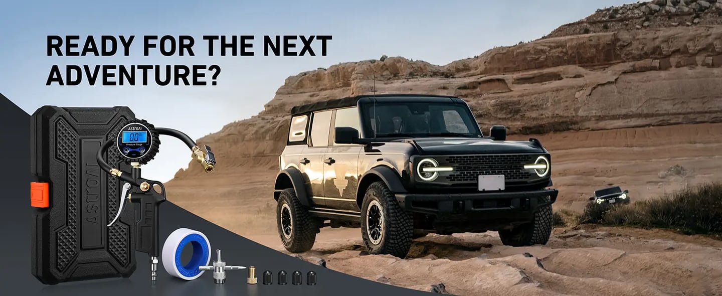 AstroAI Digital Tire Pressure Gauge with Inflator, 3-250 PSI Air Chuck & Compressor Accessories Heavy Duty with Quick Connect Coupler, 0.1 Display Resolution (Standard with Case)