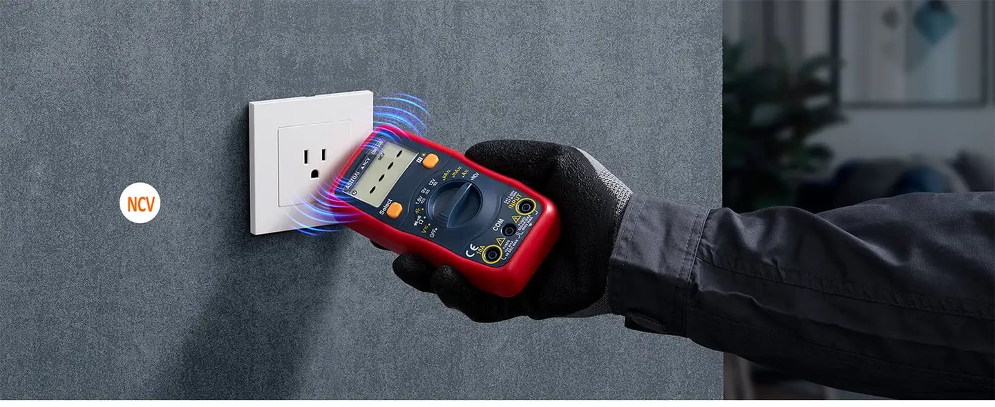 AstroAI DMM with Non-Contact Voltage Function, Measures Voltage, Current, Amp, Resistance, Capacitance and 1.5V/9V/12V Battery, Model DM130B