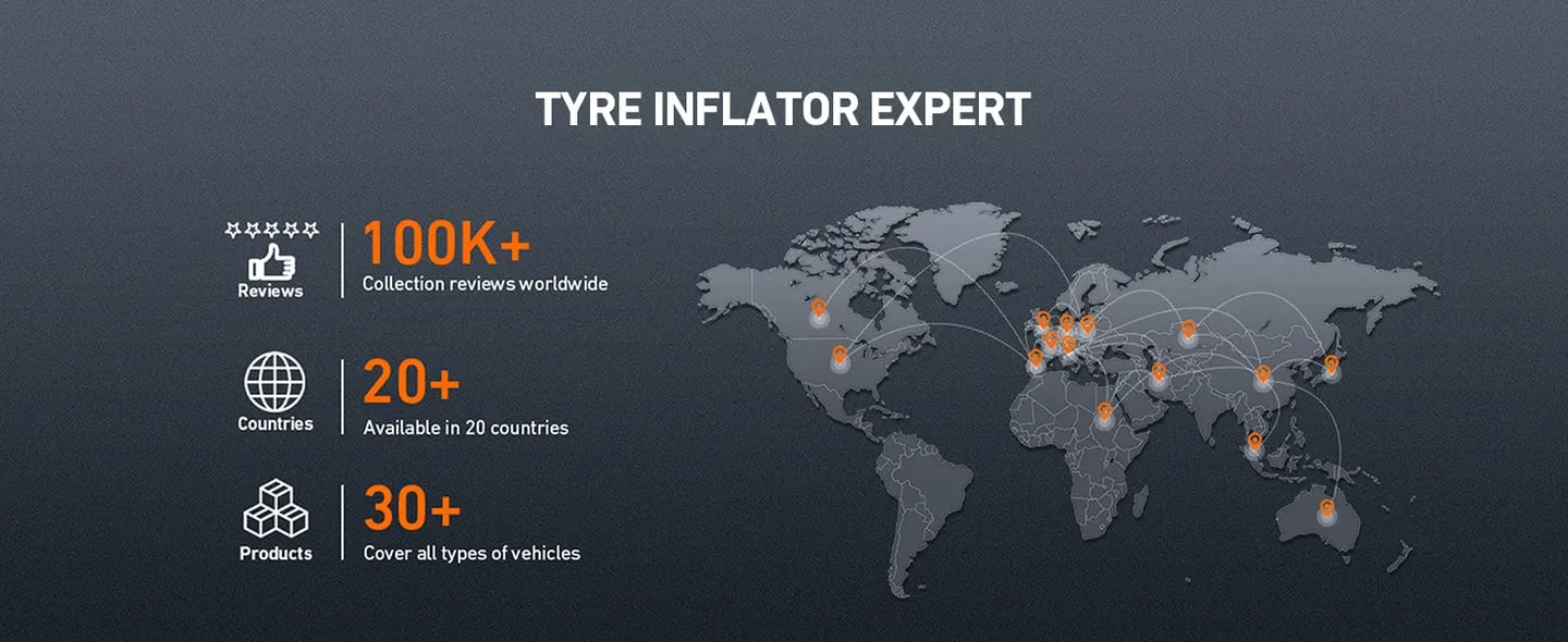 AstroAI 100PSI 12V DC Tyre Inflator, Car Air Pump,Yellow