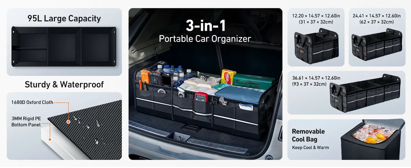 AstroAI Car Trunk Organizer Storage, Large