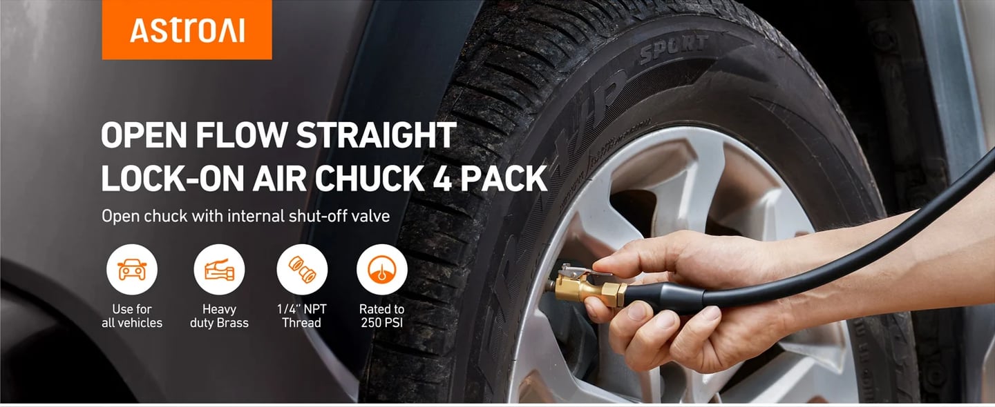 AstroAI Air Chuck Open Flow, 2Pack