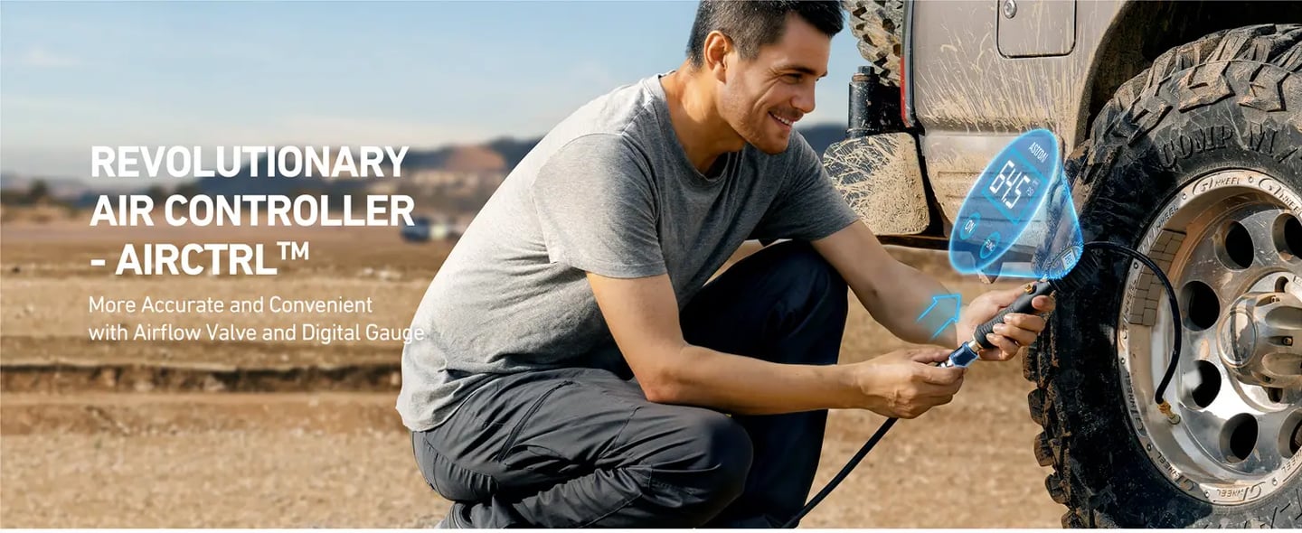 AstroAI T6 Offroad 12 Volt Air Compressor with 7.06 CFM, AirCtrl, ¼ NPT Quick Connector, Max 150 PSI for 4 × 4 SUV Vehicle RV ATV