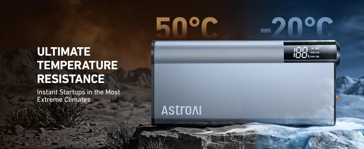 AstroAI X10 Booster Pack Jump Starter 5000A for 10L Gas or 8L Diesel Engine | Portable Car Booster Battery pack with LED Display, EVA Bag,Smart Cable, 3 in 1 LED Light, for Car, SUV
