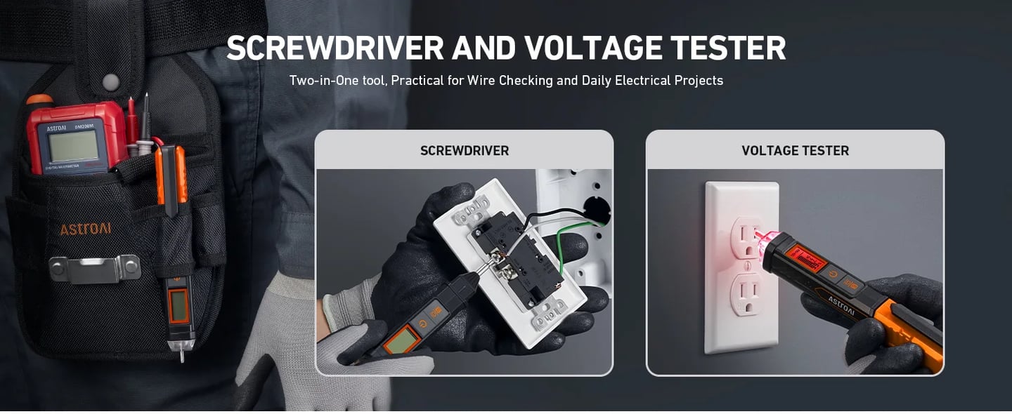 AstroAI VTS1000H Voltage Tester with Screwdriver, Non-Contact Electrical Tester