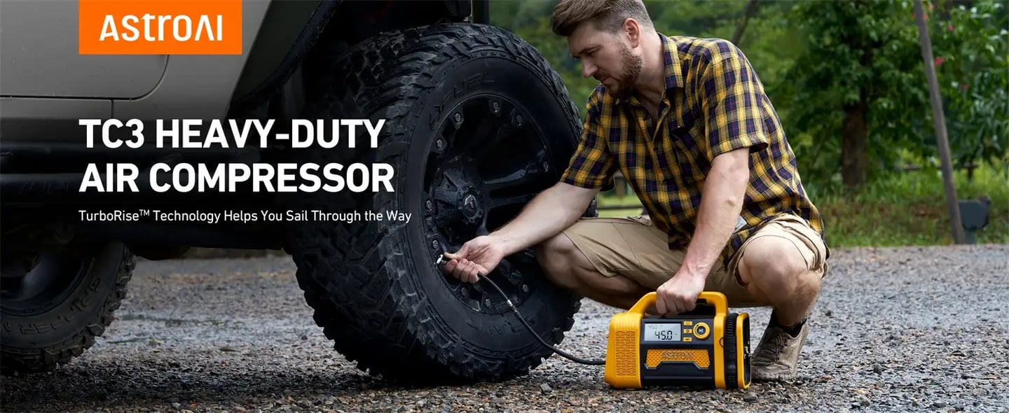 AstroAI TC3 Air Compressor Portable Tire Inflator 12V Offroad Air Compressor for Truck 150PSI with Digital Display Air Pump