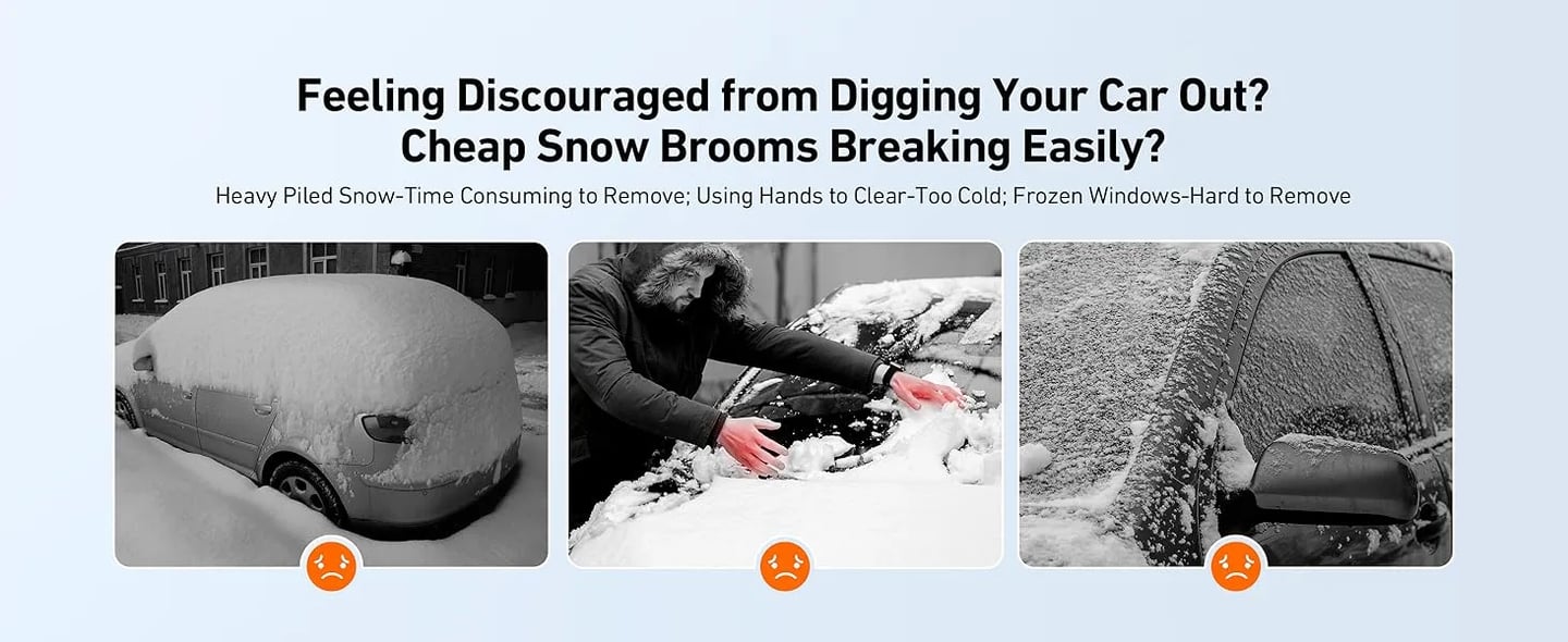 AstroAI 48Inch 2-in-1 Snow Scraper for car Snow Broom and Detachable Ice Scraper with Non-Abrasive Silicone Head