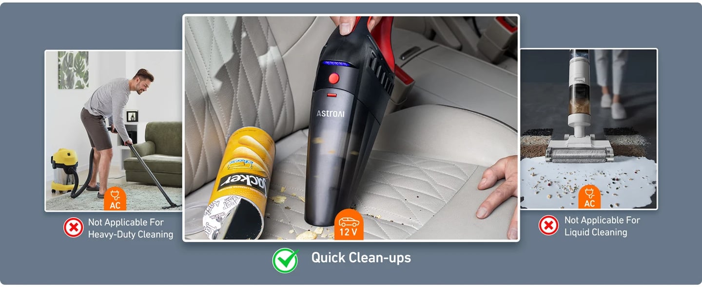 AstroAI 7500PA/12V High Power Car Vacuum, Portable Vacuum Cleaner,Car Vacuum Cleaner,Red