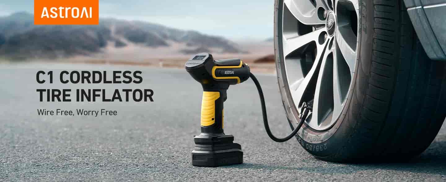 AstroAI Tire Inflator Air Compressor Cordless Car Tire Pump 20V 150 PSI