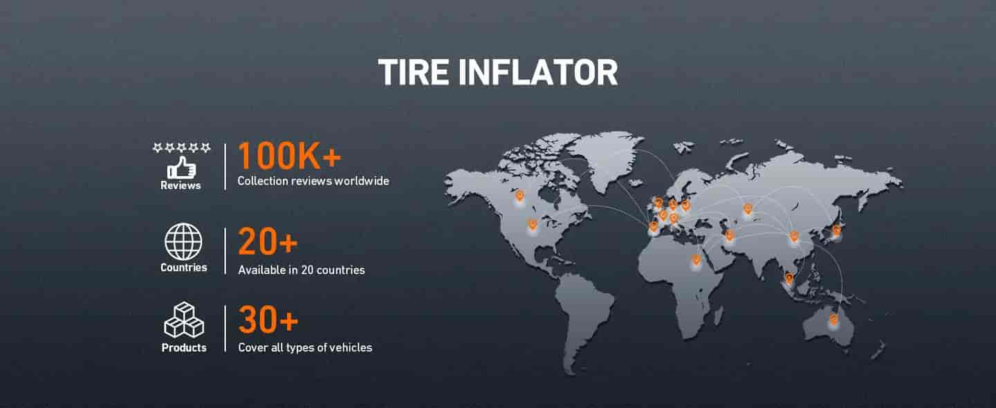 AstroAI AC/DC Mini Air Compressor with 150PSI, LED Light for Car Tires, Balls, Motorcycles, Yellow