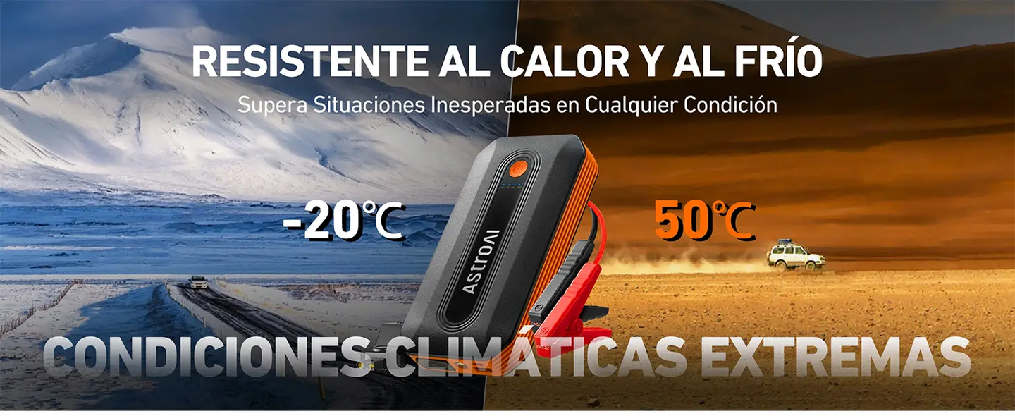 AstroAI B8 Car Battery Jump Starter 2000A, 12V Portable Battery Booster (for 5.5L Diesel or 7.0L Gas), Jump Starter with Intelligent Protection with LED Light for Cohe and Motorcycle, Orange