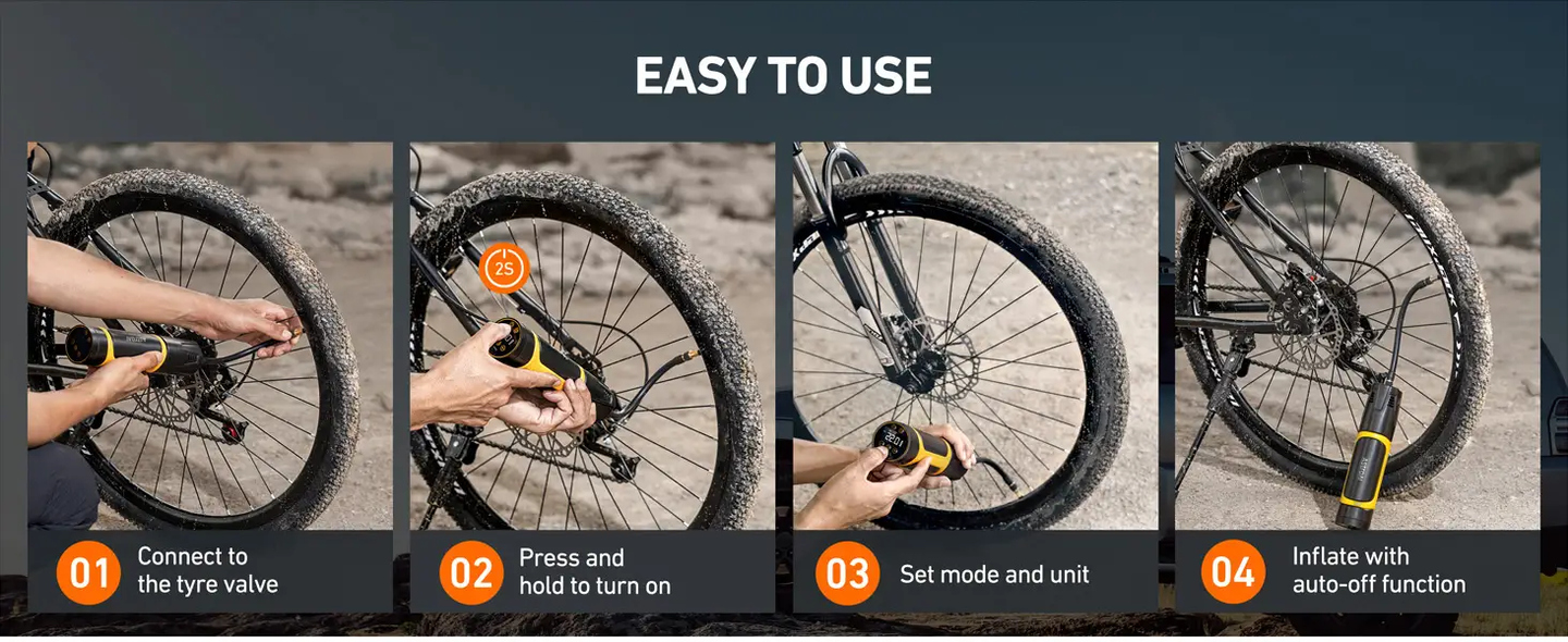 AstroAI Electric Bike Pump Cordless Tyre Inflator 150PSI