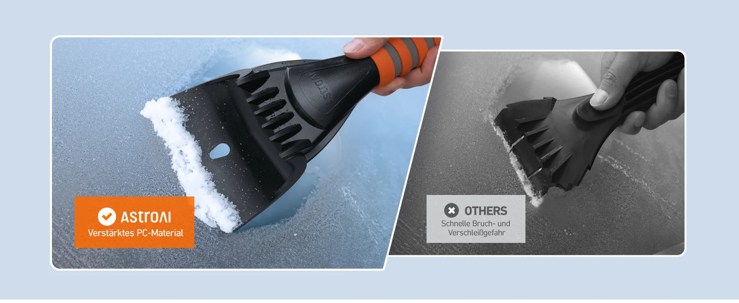 AstroAI Eiskratzer Auto Profi Scheibenkratzer Auto Effizienter & Sicherer mit Ergonomischem Ultraweichem Eva-Griff